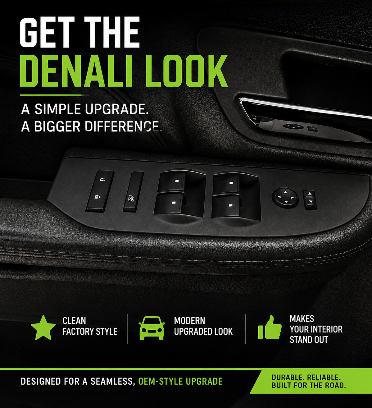 Window Switch Conversion Kit for 07-13 GM Denali-Style Interior Trim
